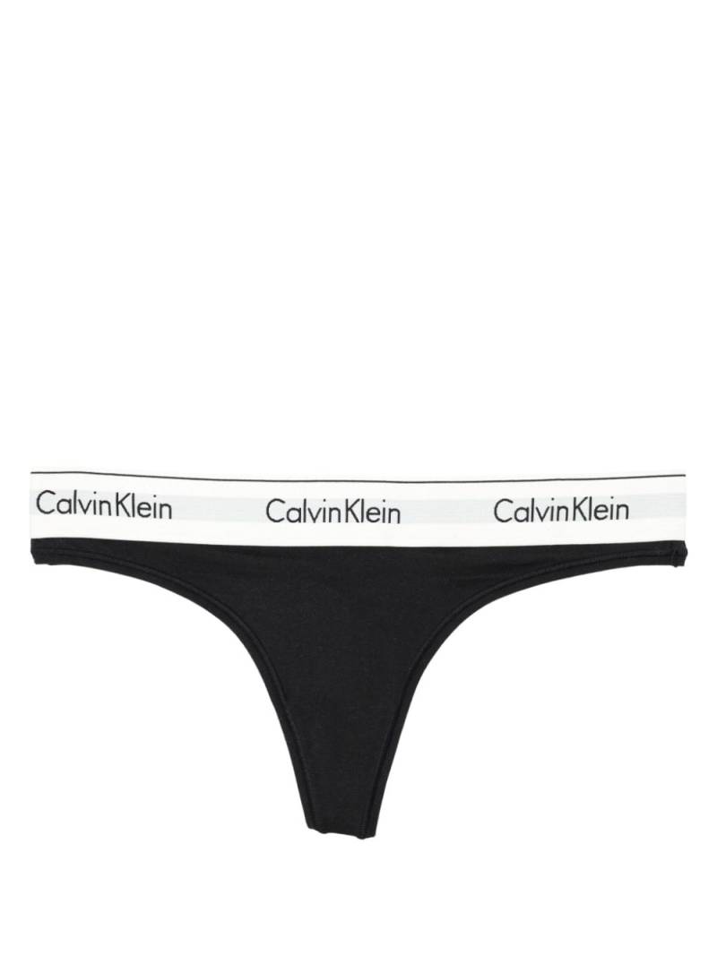 Calvin Klein logo thong - Black von Calvin Klein