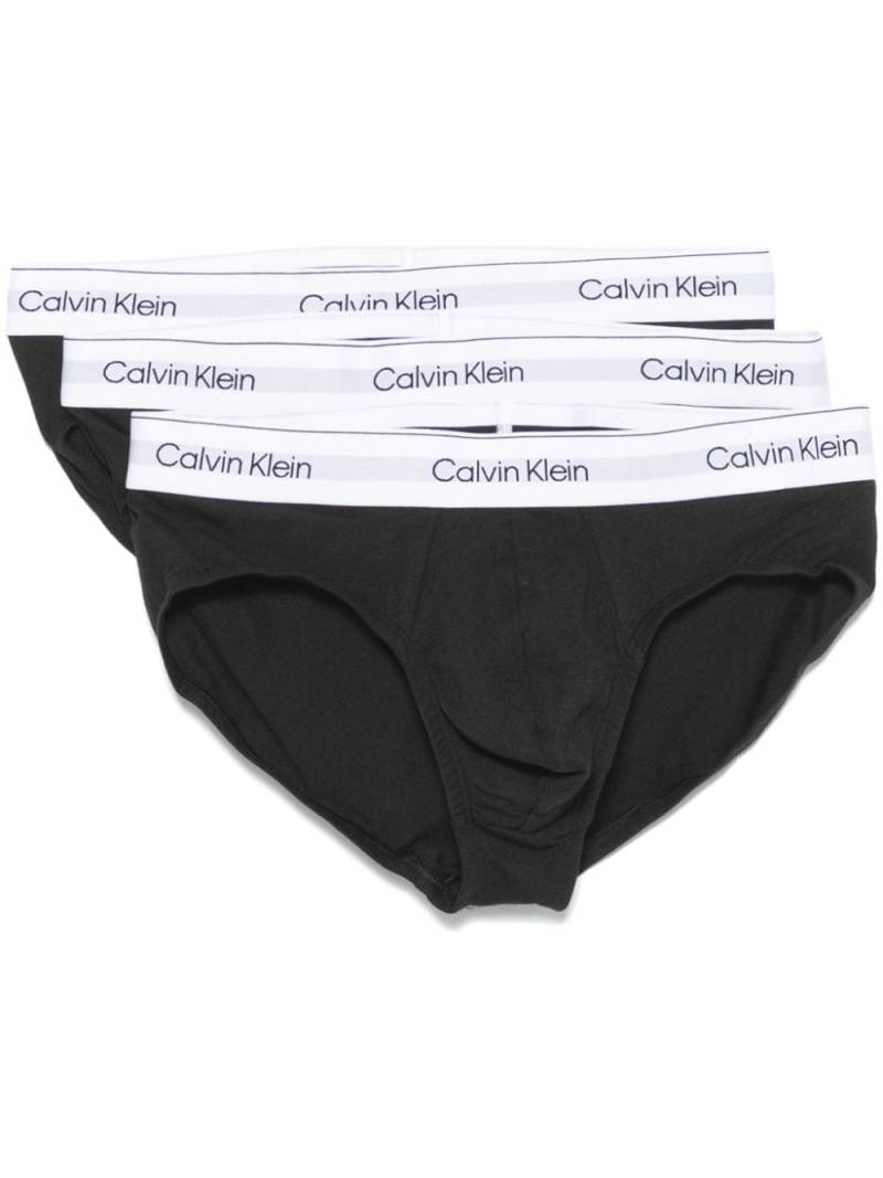 Calvin Klein logo-waistband briefs (pack of three) - Black von Calvin Klein