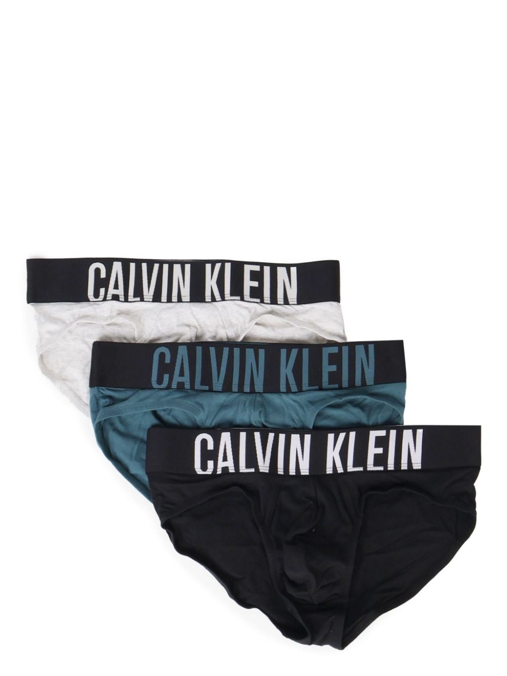 Calvin Klein logo-waistband briefs (pack of three) - Blue von Calvin Klein