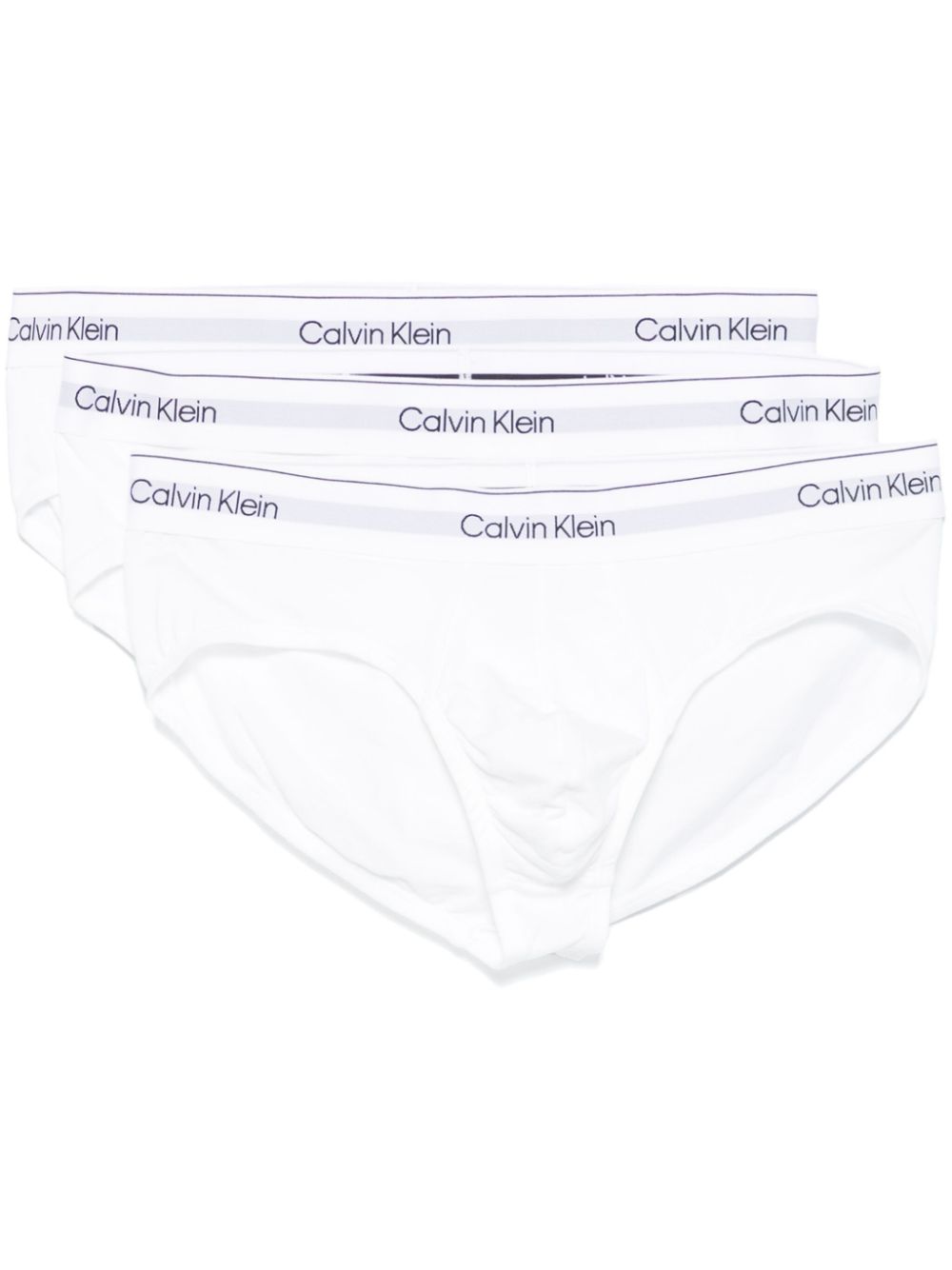 Calvin Klein logo-waistband cotton briefs (pack of three) - White von Calvin Klein