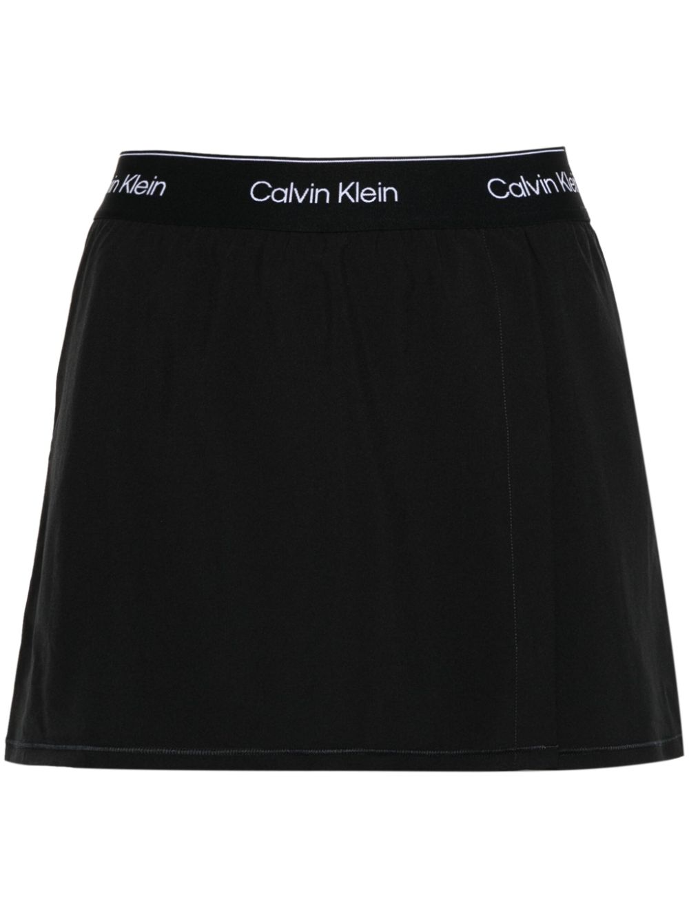 Calvin Klein logo-waistband layered shorts - Black von Calvin Klein