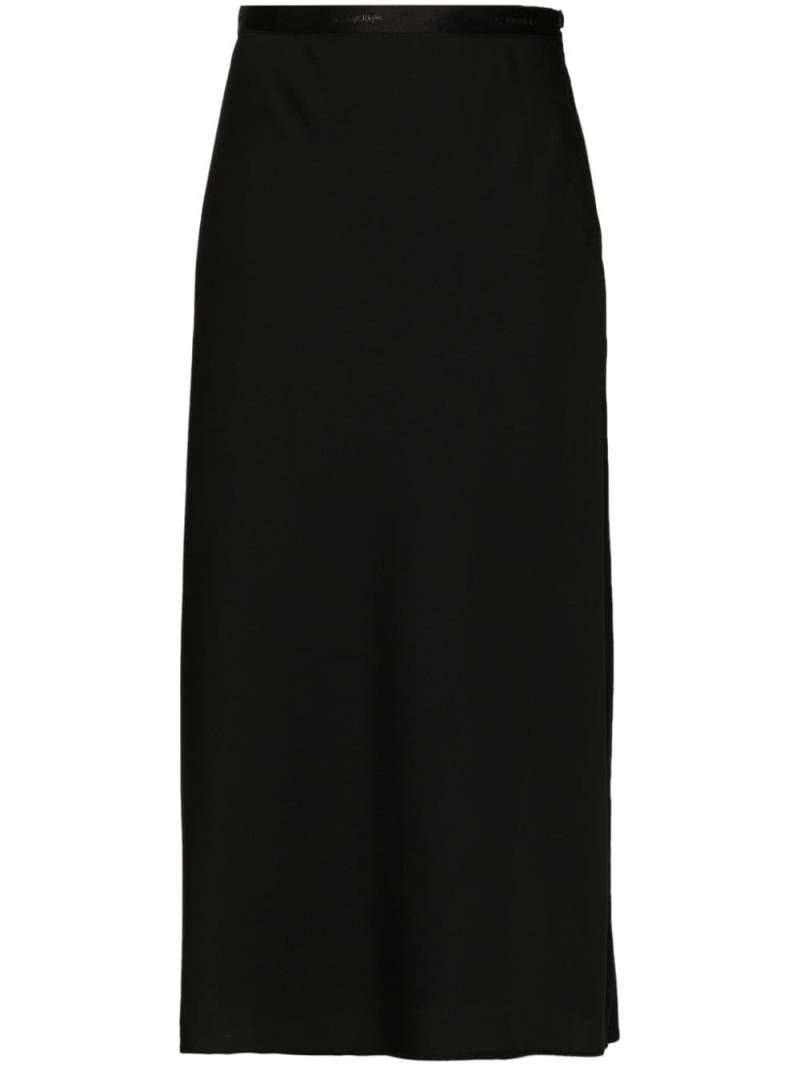 Calvin Klein logo-waistband midi skirt - Black von Calvin Klein