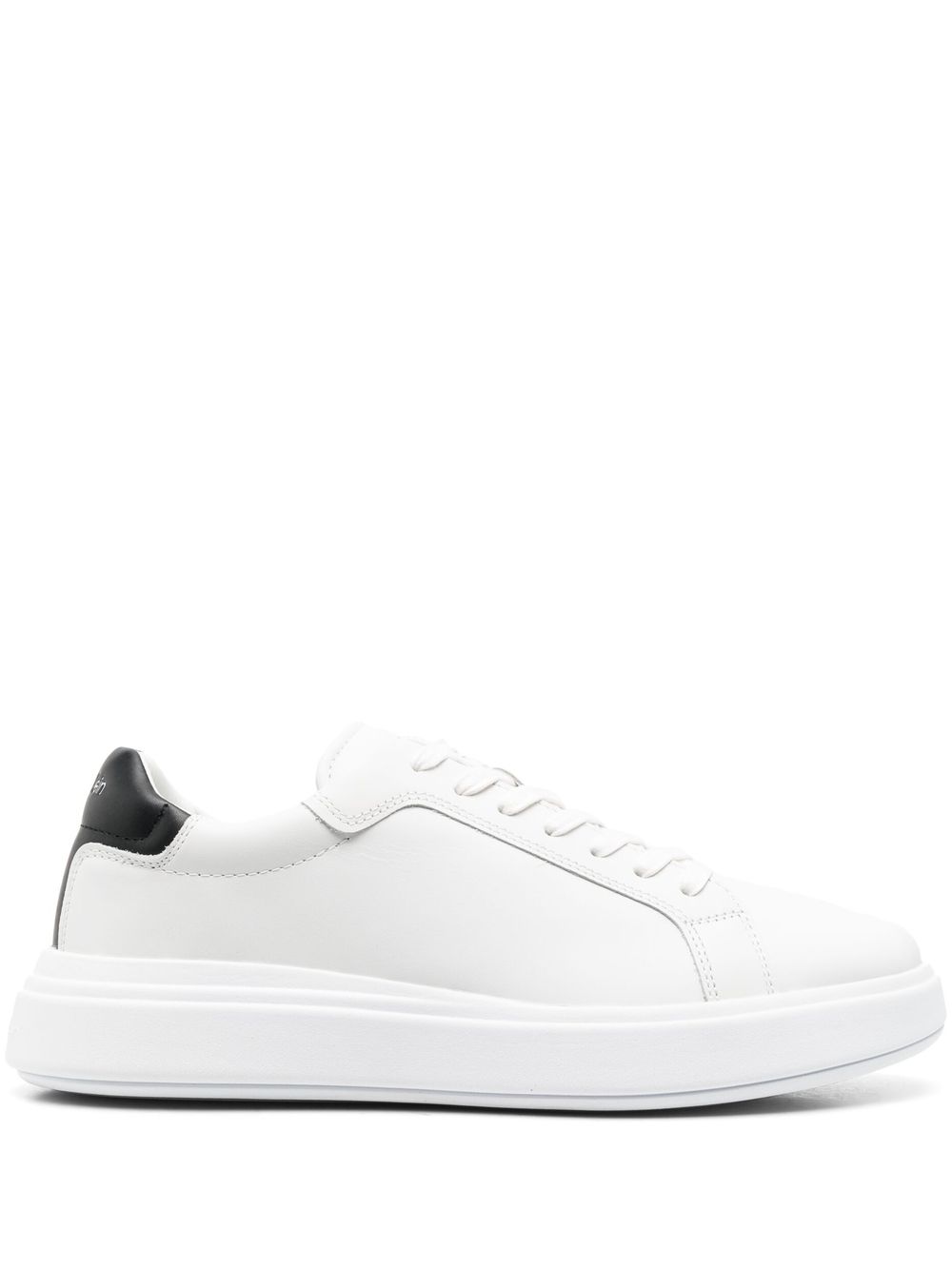 Calvin Klein low-top leather sneakers - White von Calvin Klein