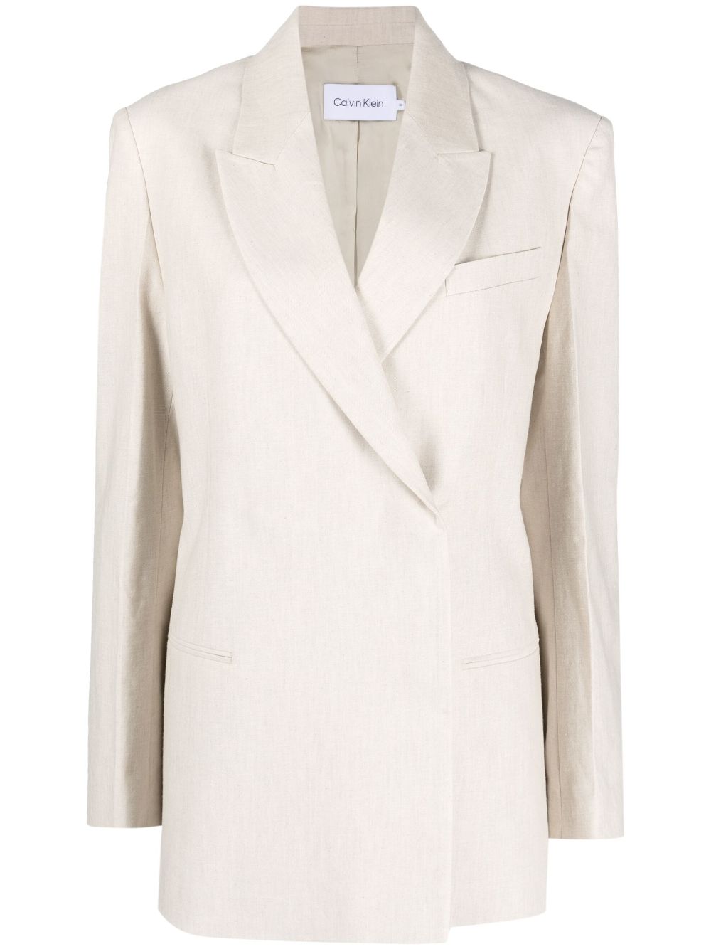 Calvin Klein peak-lapel wrap blazer - Neutrals von Calvin Klein