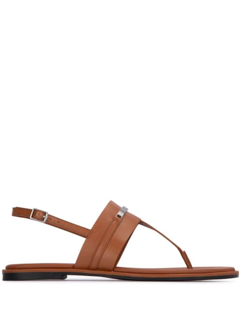 Calvin Klein plaque leather sandals - Brown von Calvin Klein