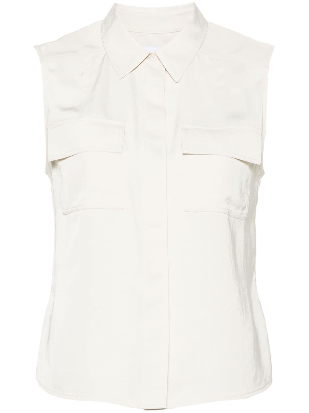 Calvin Klein point-collar sleeveless shirt - Neutrals von Calvin Klein