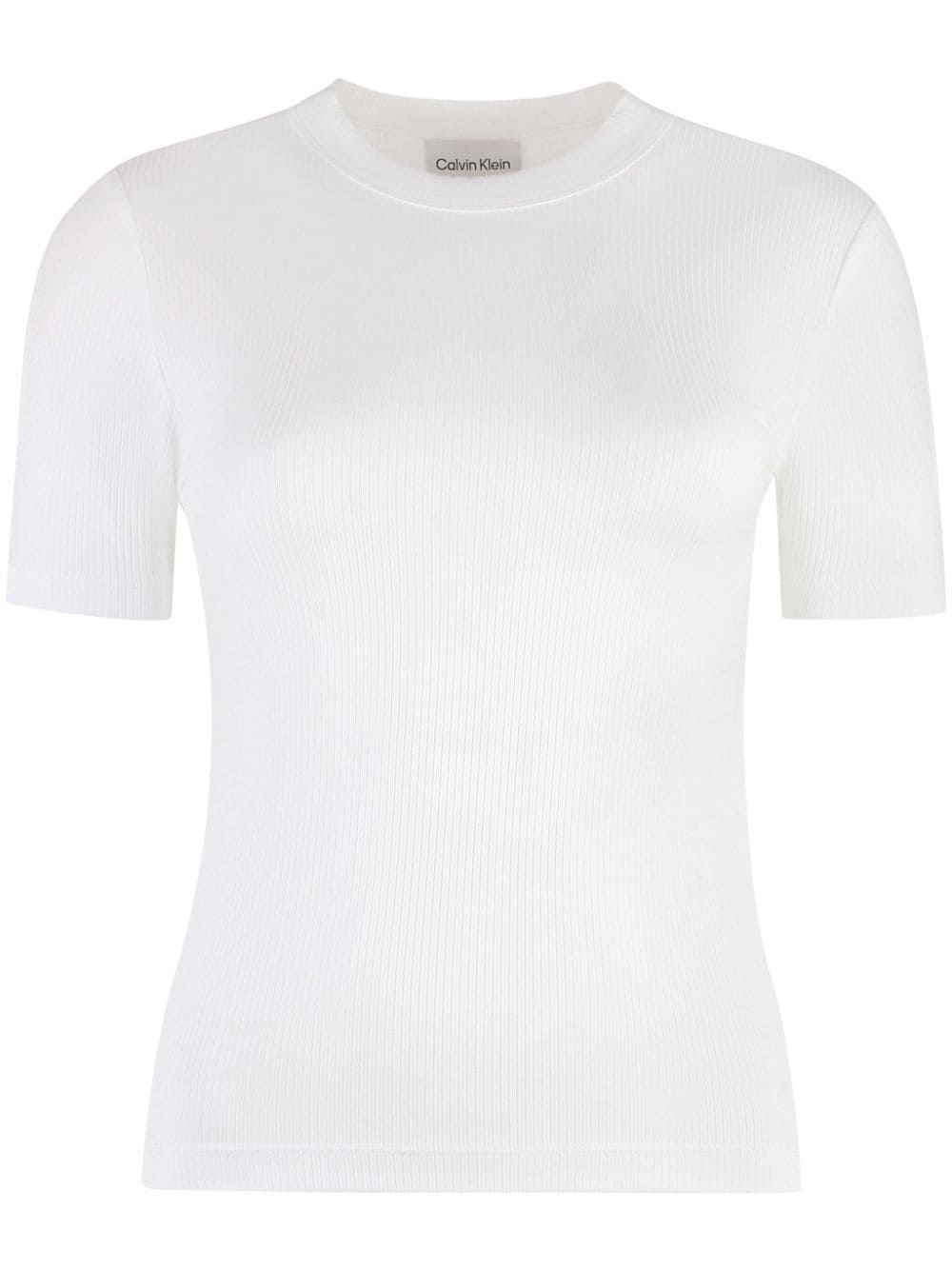 Calvin Klein ribbed-knit T-shirt - White von Calvin Klein