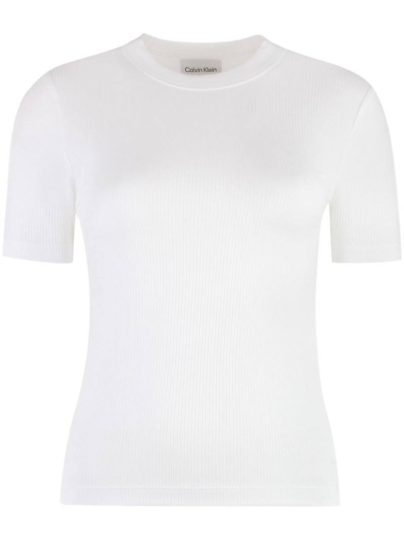 Calvin Klein ribbed-knit T-shirt - White von Calvin Klein