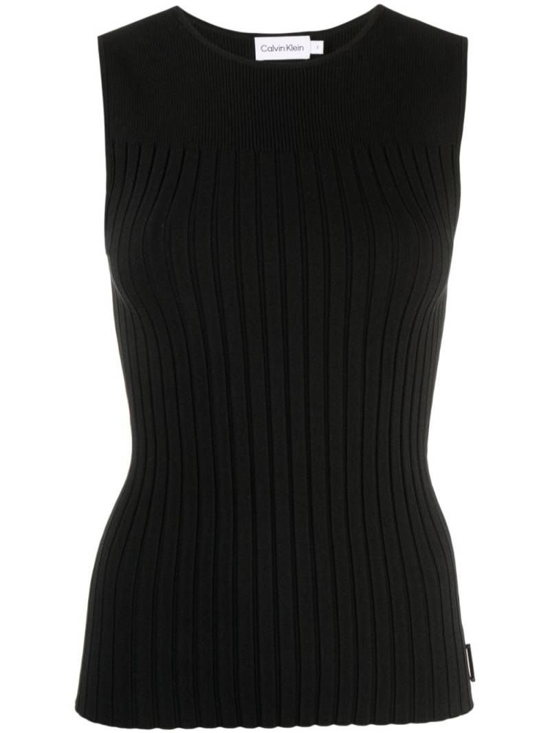 Calvin Klein ribbed-knit sleeveless top - Black von Calvin Klein