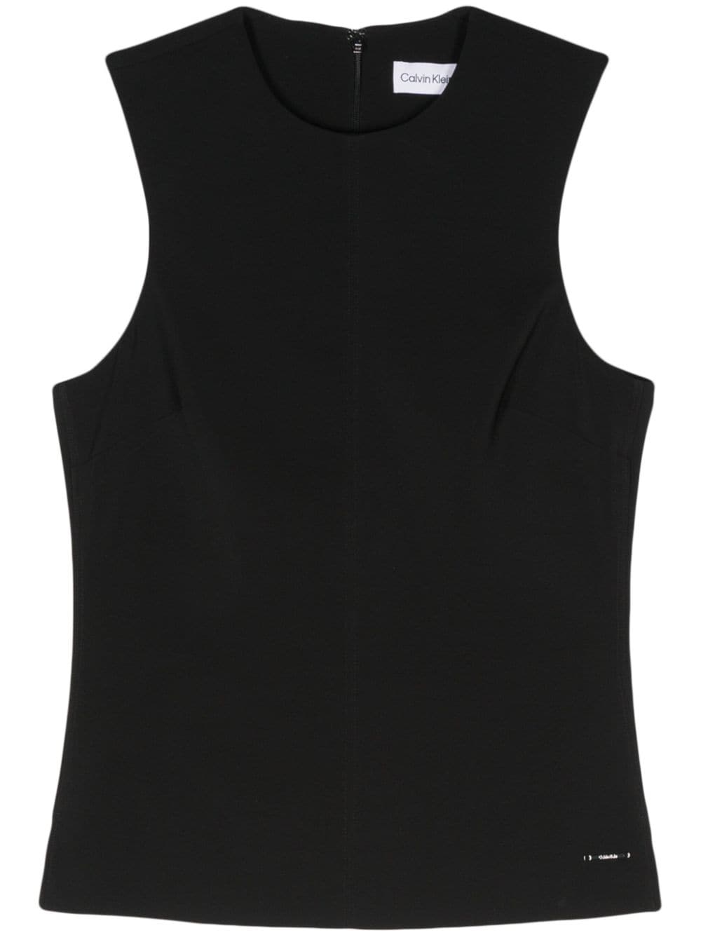 Calvin Klein round-neck crepe tank top - Black von Calvin Klein