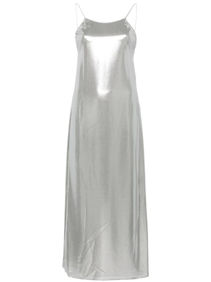 Calvin Klein round-neck laminated maxi dress - Silver von Calvin Klein