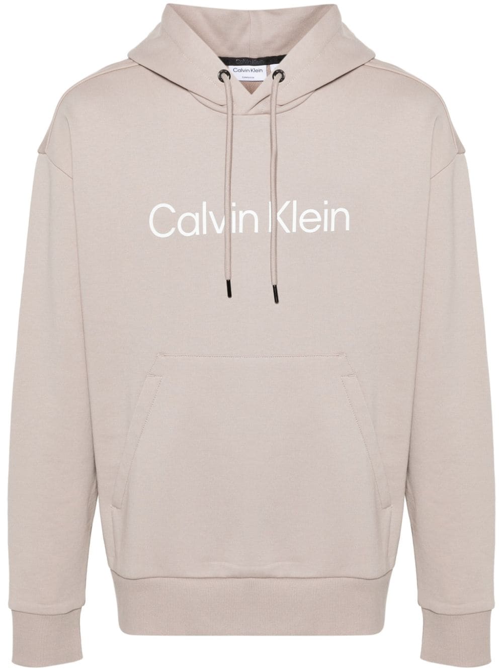Calvin Klein rubberised-logo hoodie - Neutrals von Calvin Klein