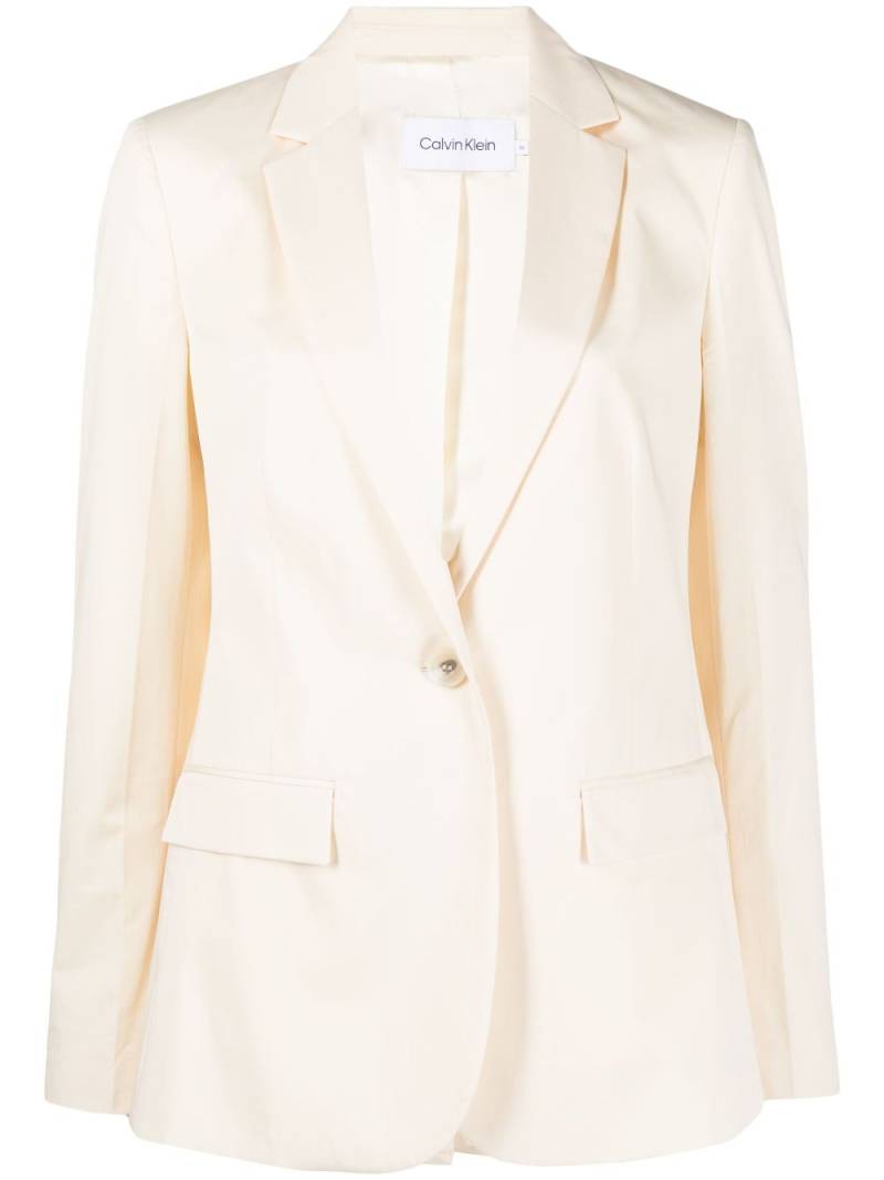 Calvin Klein single-breasted long-sleeve blazer - Neutrals von Calvin Klein