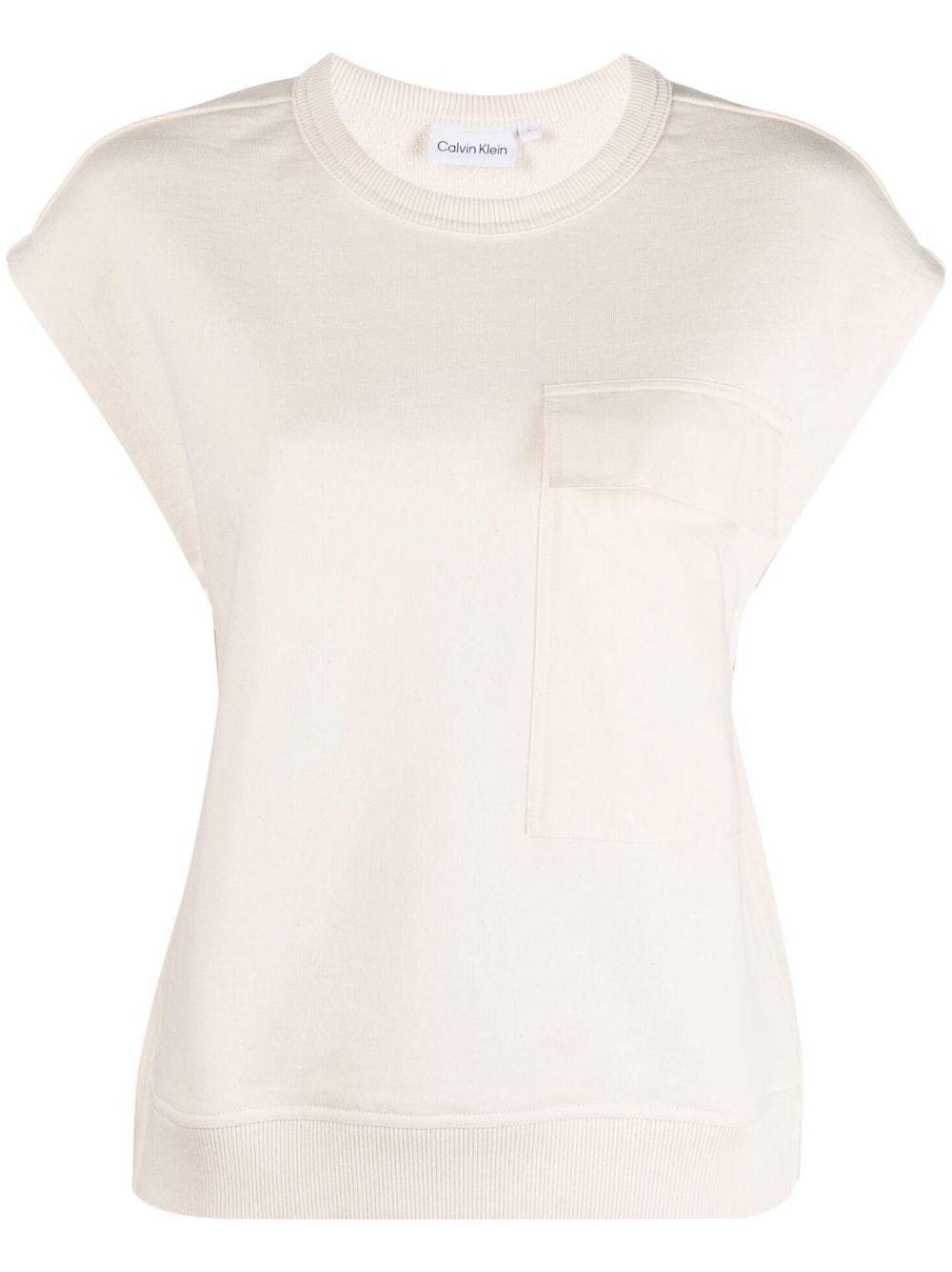 Calvin Klein sleeveless organic-cotton sweatshirt - Neutrals von Calvin Klein