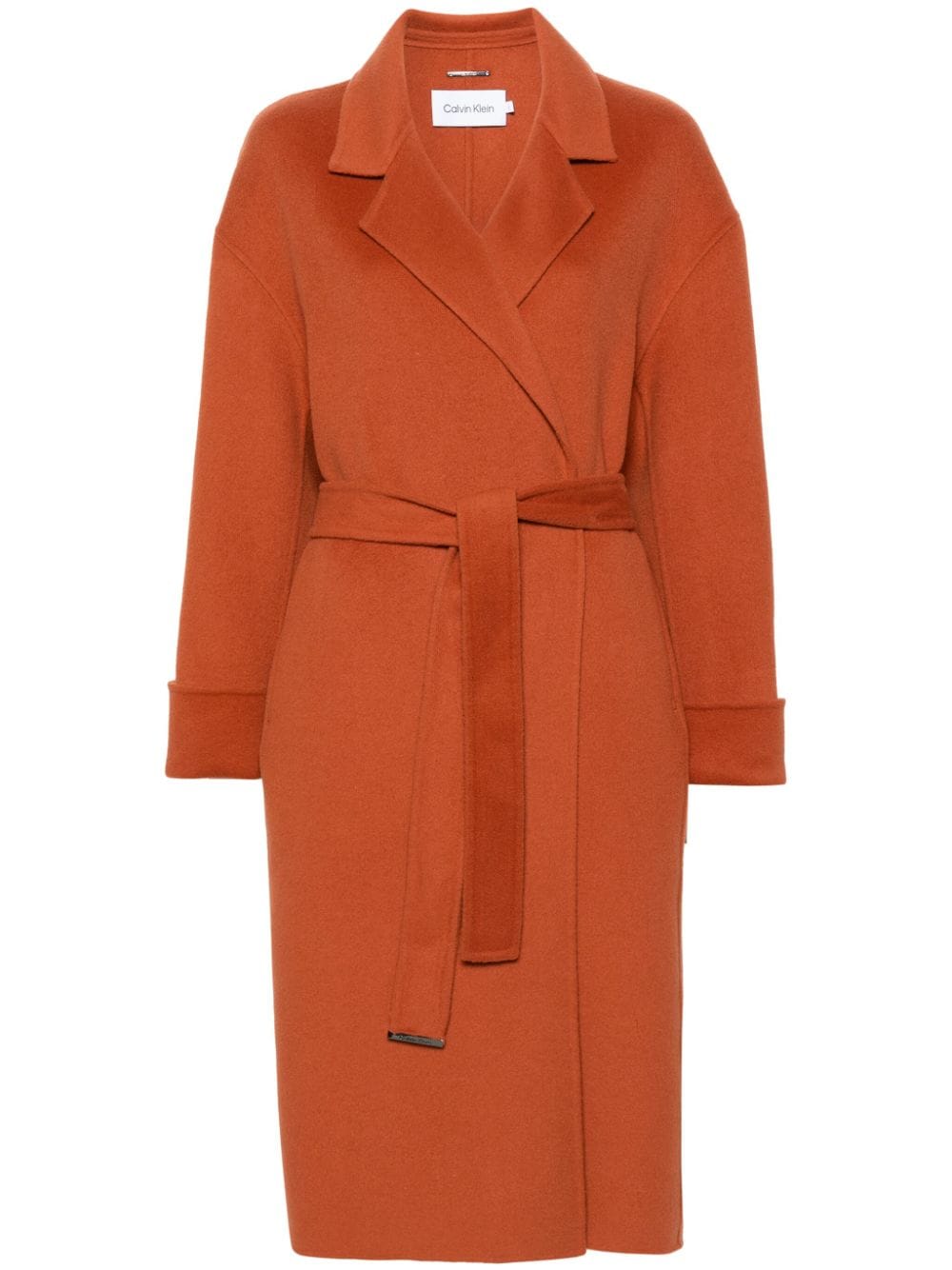 Calvin Klein wool belted midi coat - Orange von Calvin Klein