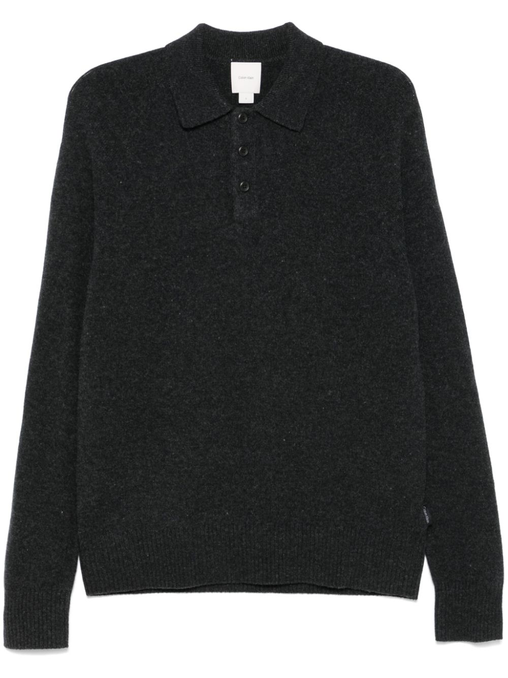 Calvin Klein wool polo shirt - Black von Calvin Klein