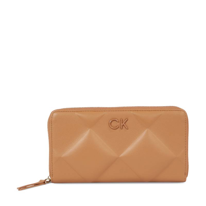 Damen Geldbörse Calvin Klein Re-Lock Quilt Za Wallet Lg K60K610774 Braun von Calvin Klein