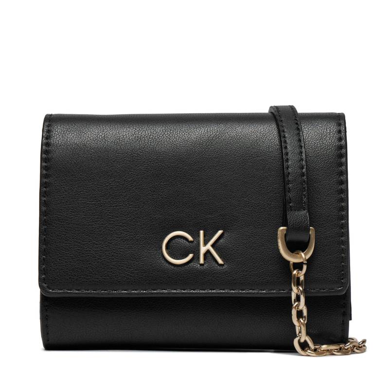 Große Damen Geldbörse Calvin Klein Re-Lock Trifold Md W/Chain K60K611458 Schwarz von Calvin Klein