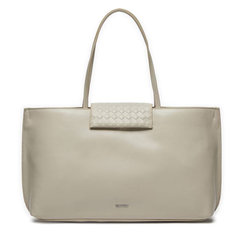 Handtasche Calvin Klein Calvin Mini Quilt Medium Tote K60K611885 Écru von Calvin Klein