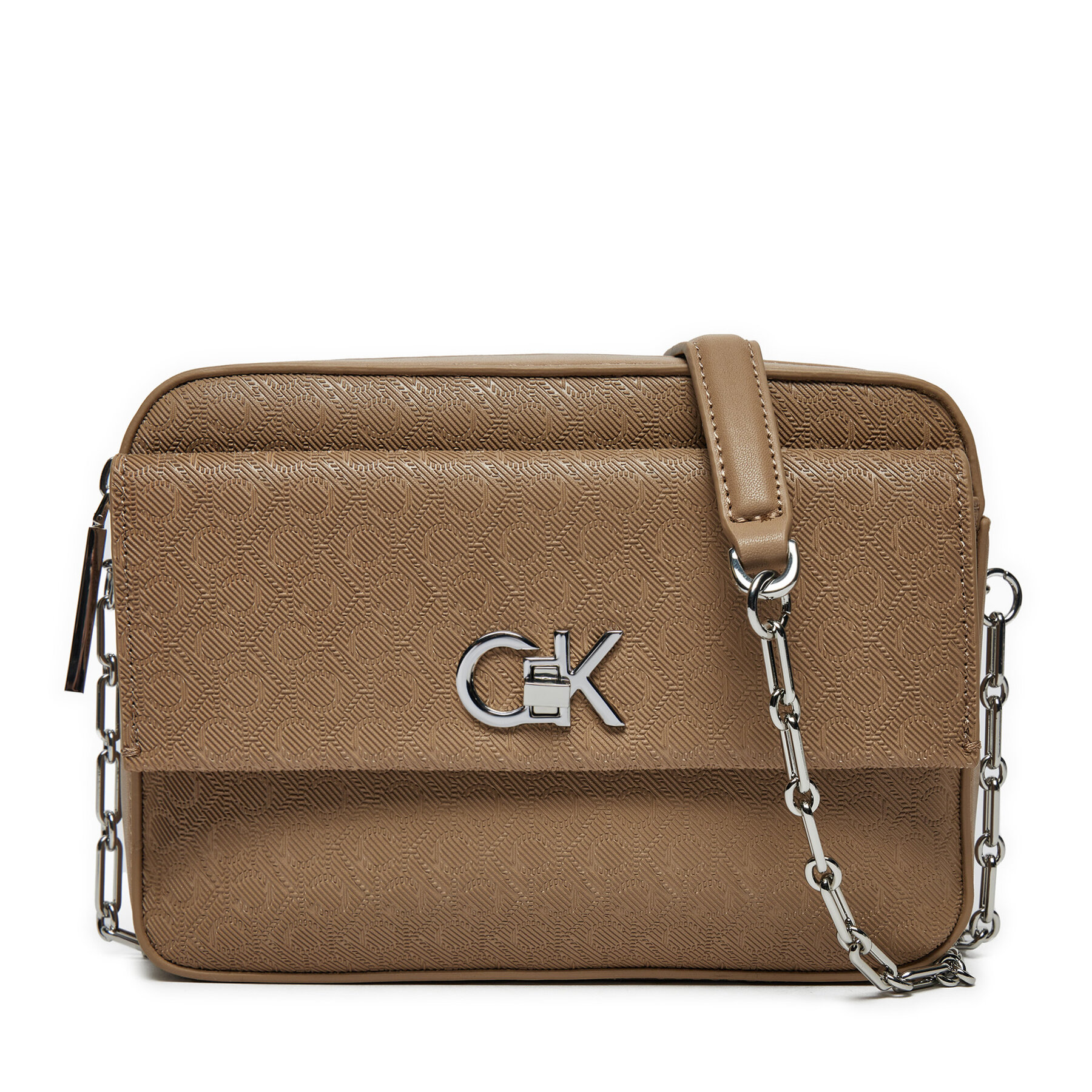 Handtasche Calvin Klein Ck Camera Bag W/Pocket_Mono K60K613140 Beige von Calvin Klein