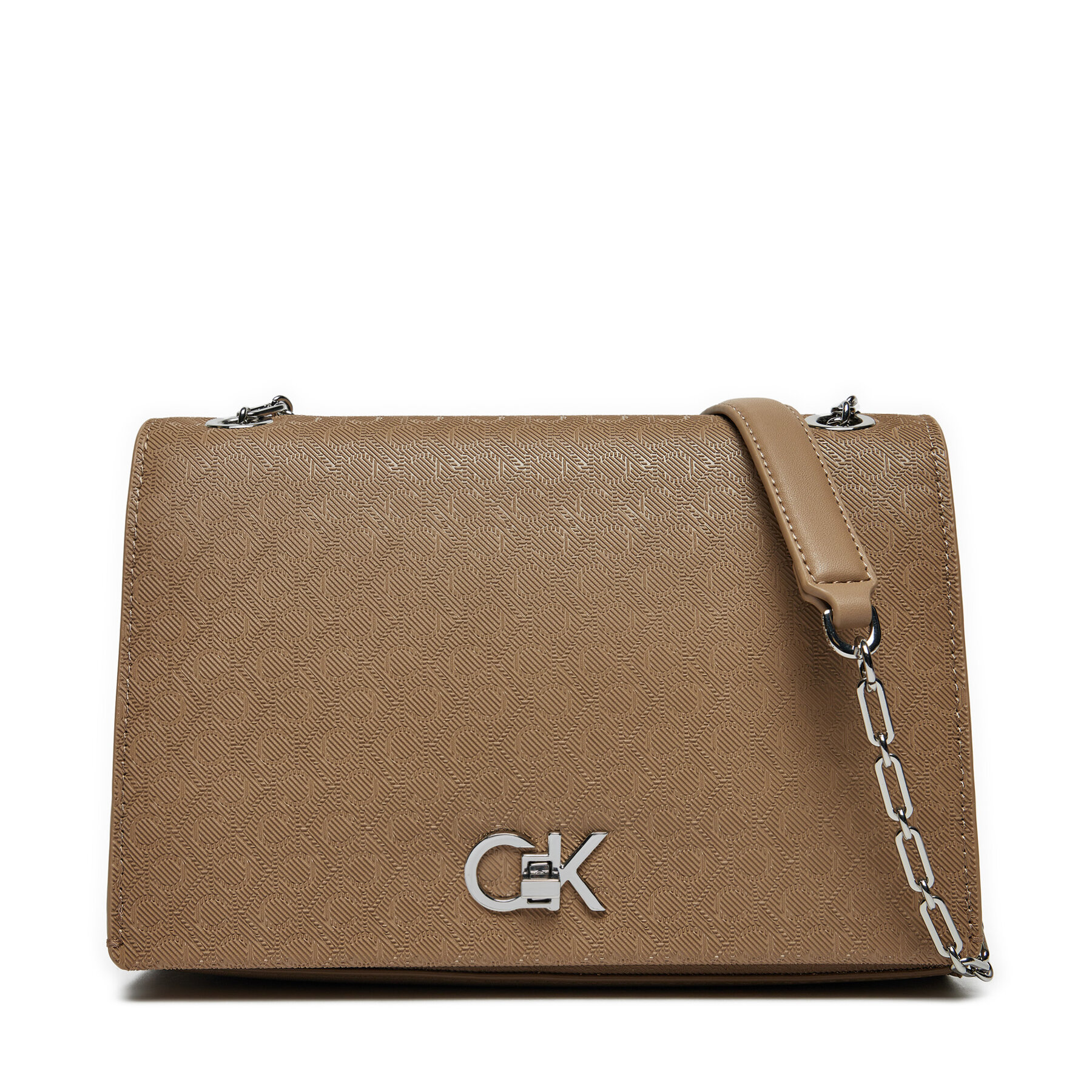 Handtasche Calvin Klein Ck Medium Conv Shoulder Bag_Mono K60K613138 Beige von Calvin Klein