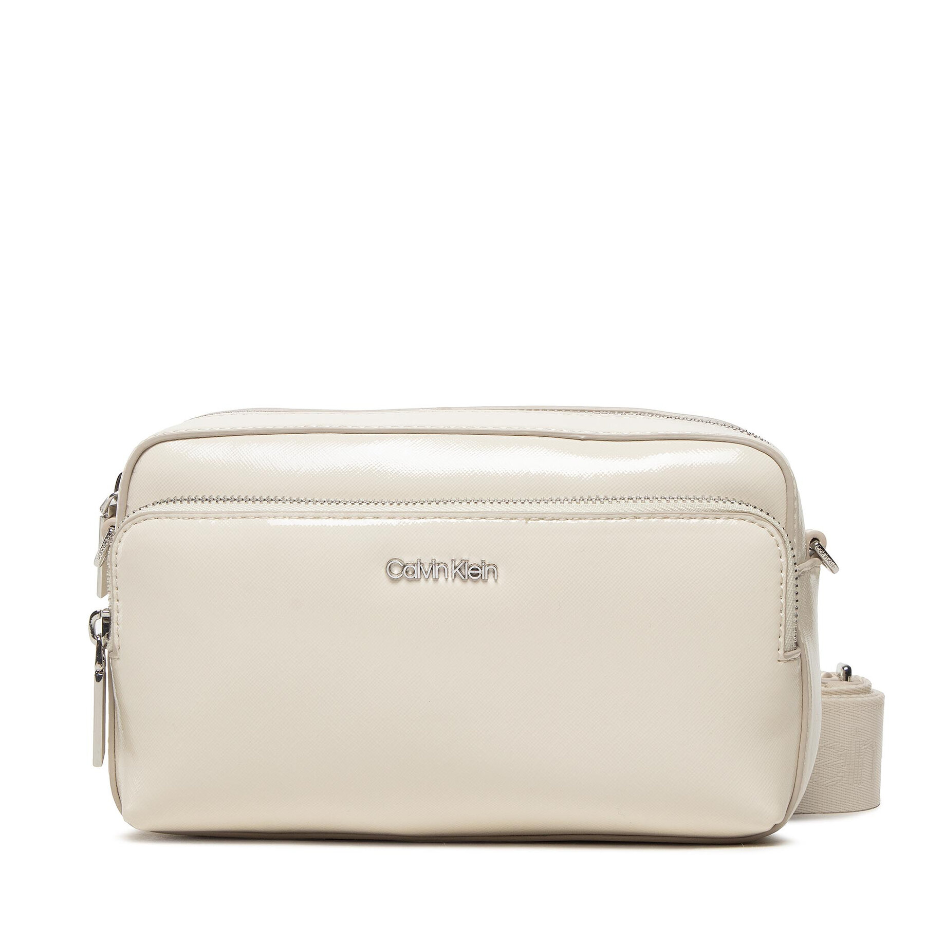 Handtasche Calvin Klein Ck Must Camera Bag Lg Saffiano K60K609888 Beige von Calvin Klein