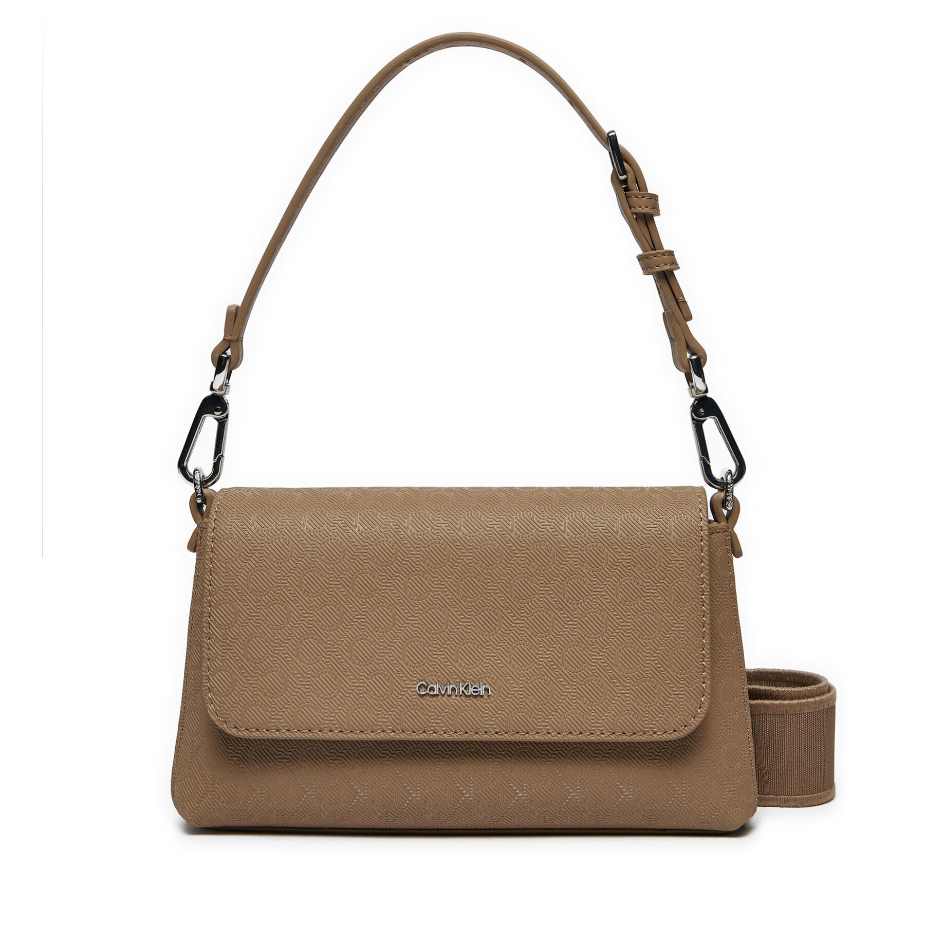 Handtasche Calvin Klein Ck Must Dbl Strap Mini Bag_Mono K60K613088 Beige von Calvin Klein