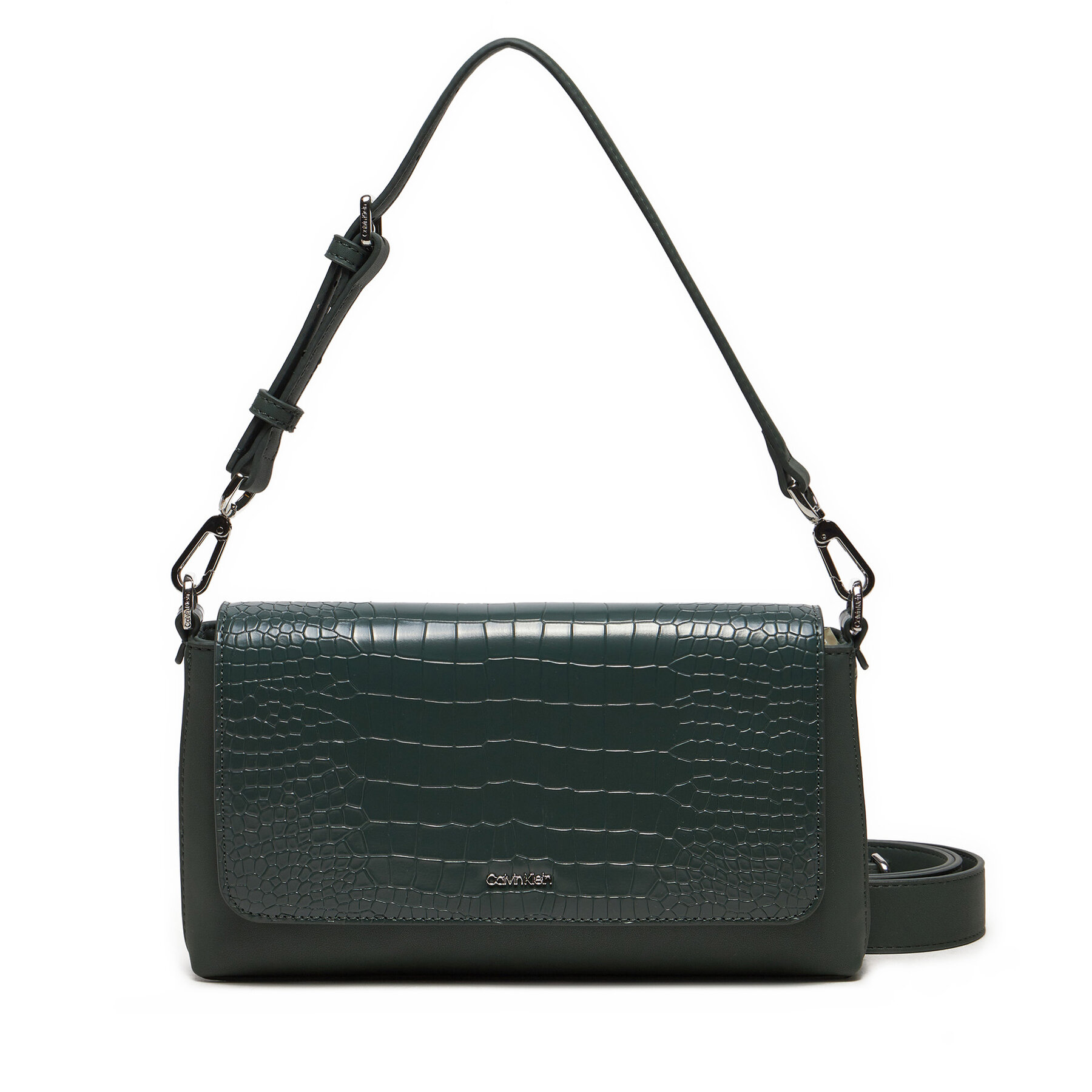 Handtasche Calvin Klein Ck Must Shoulder Bag_Croco K60K612111 Grün von Calvin Klein