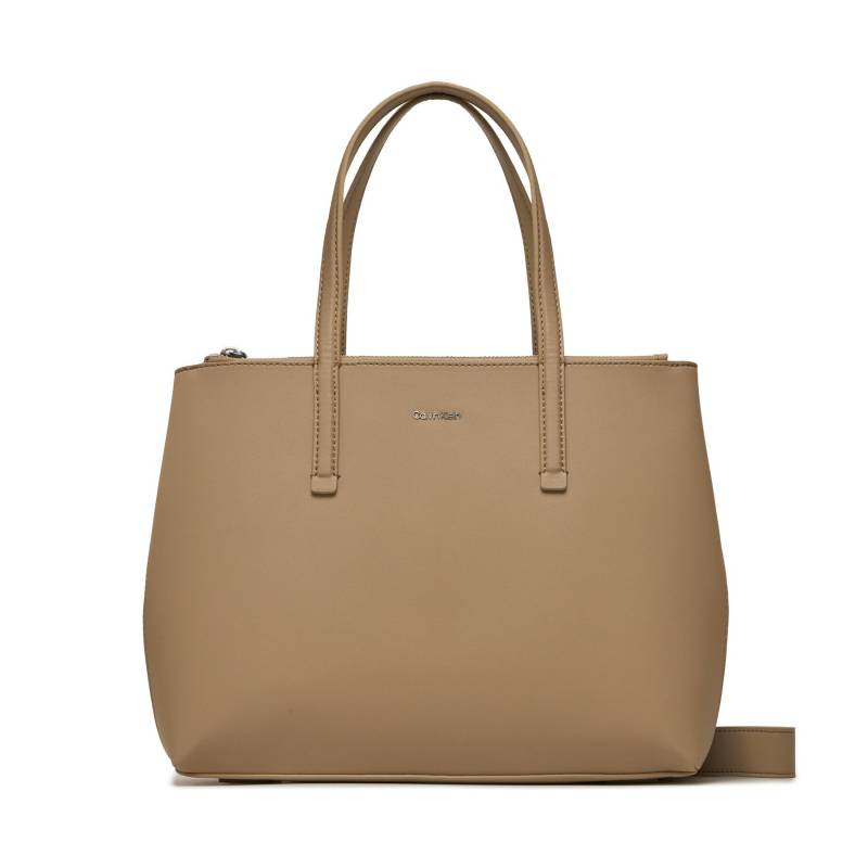 Handtasche Calvin Klein Ck Must Tote Md K60K611441 Beige von Calvin Klein