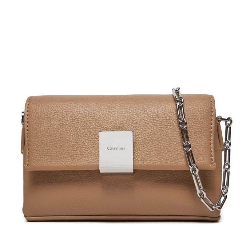 Handtasche Calvin Klein Ck Plaque Sm Crossbody W/Chain K60K612785 Braun von Calvin Klein