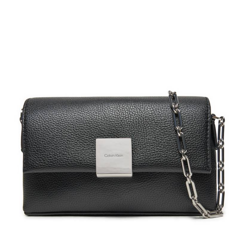 Handtasche Calvin Klein Ck Plaque Sm Crossbody W/Chain K60K612785 Schwarz von Calvin Klein