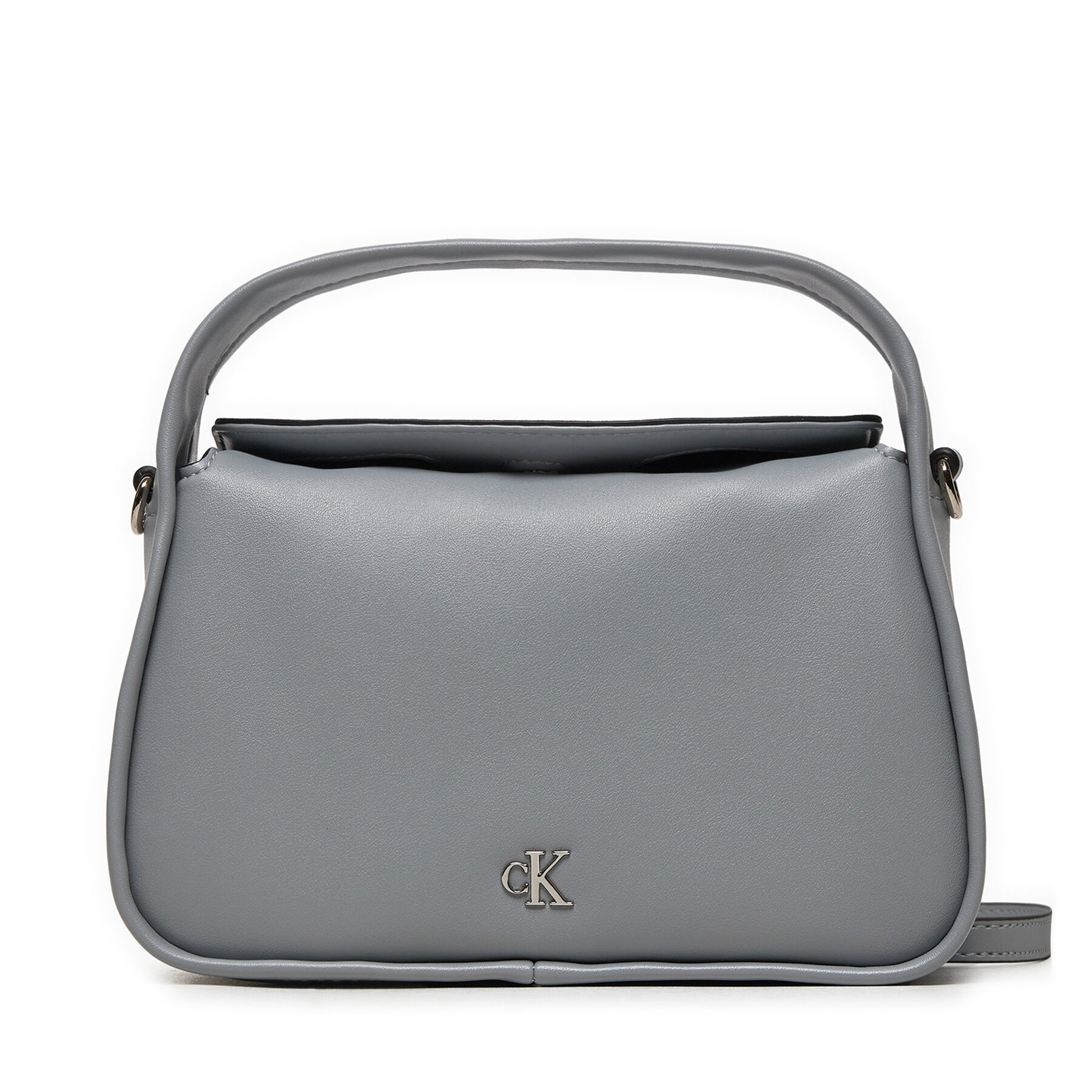 Handtasche Calvin Klein Metal Mono Mini Block20 W/Flap K60K612246 Grau von Calvin Klein