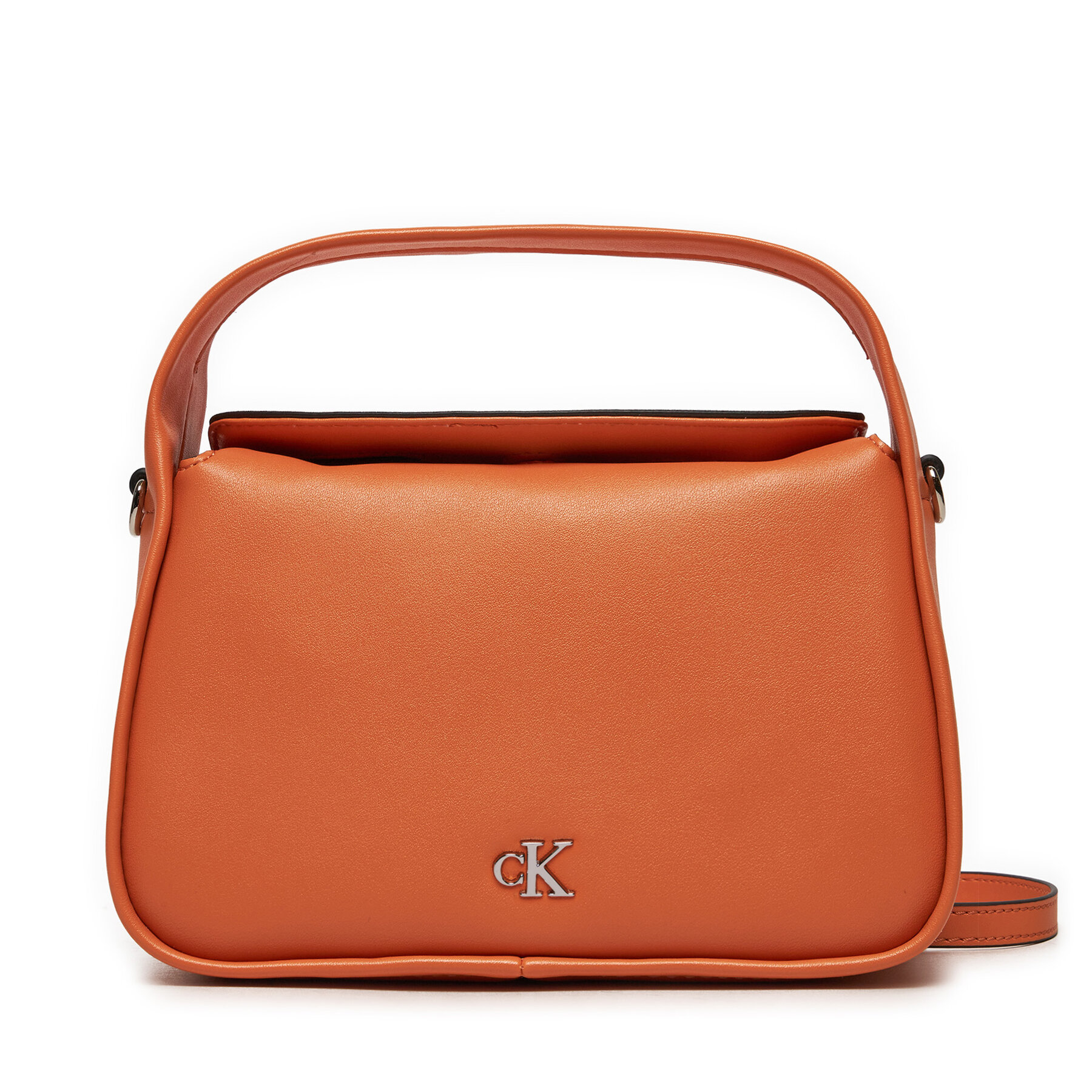 Handtasche Calvin Klein Metal Mono Mini Block20 W/Flap K60K612246 Orange von Calvin Klein