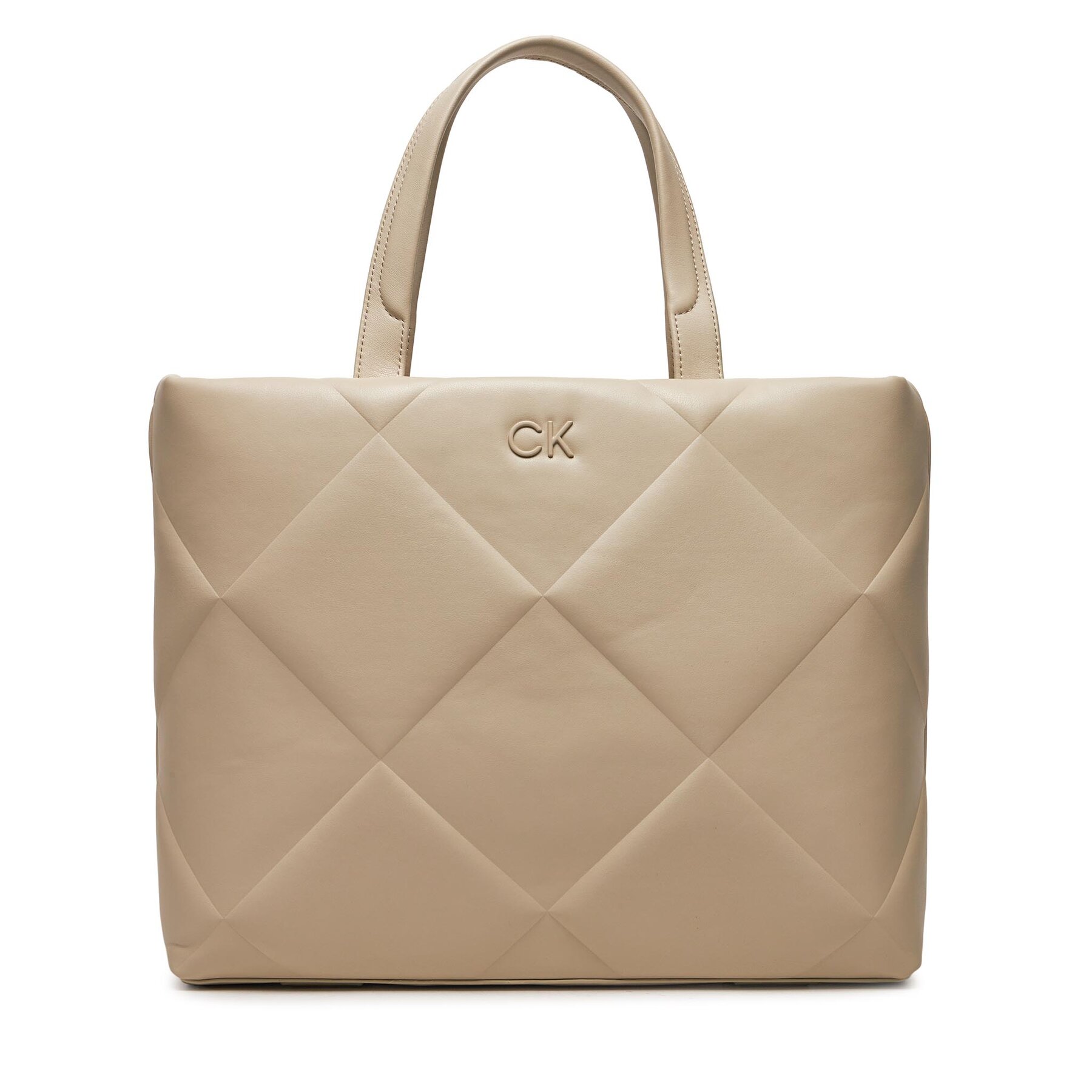 Handtasche Calvin Klein Quilt K60K611893 Beige von Calvin Klein