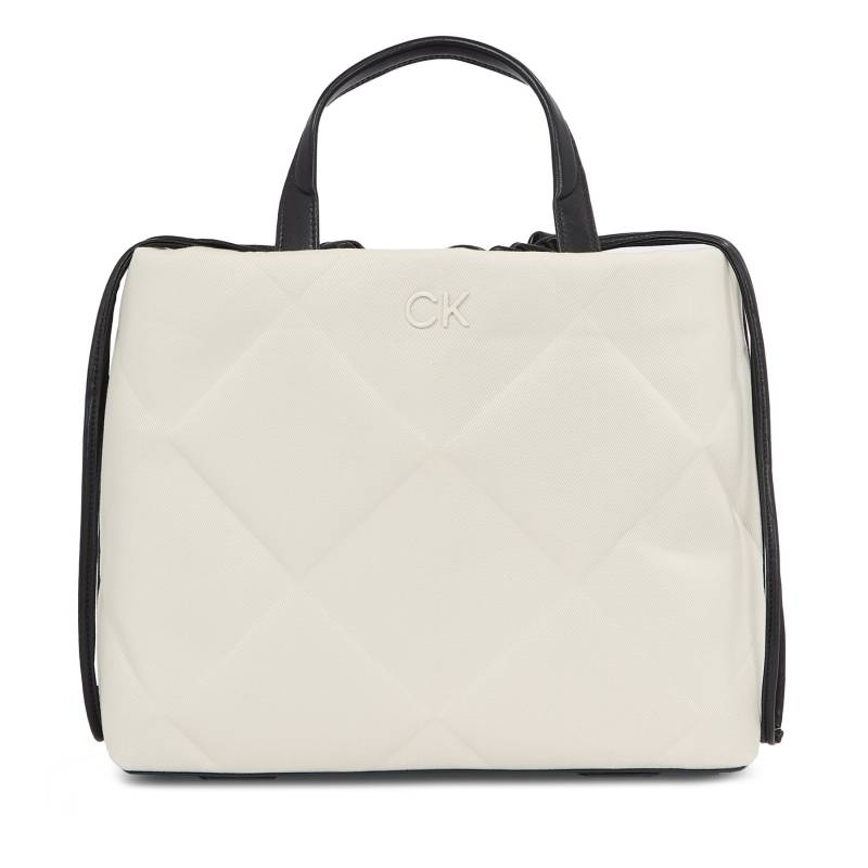 Handtasche Calvin Klein Quilt Shopper_Canvas K60K611756 K60K611756 Écru von Calvin Klein