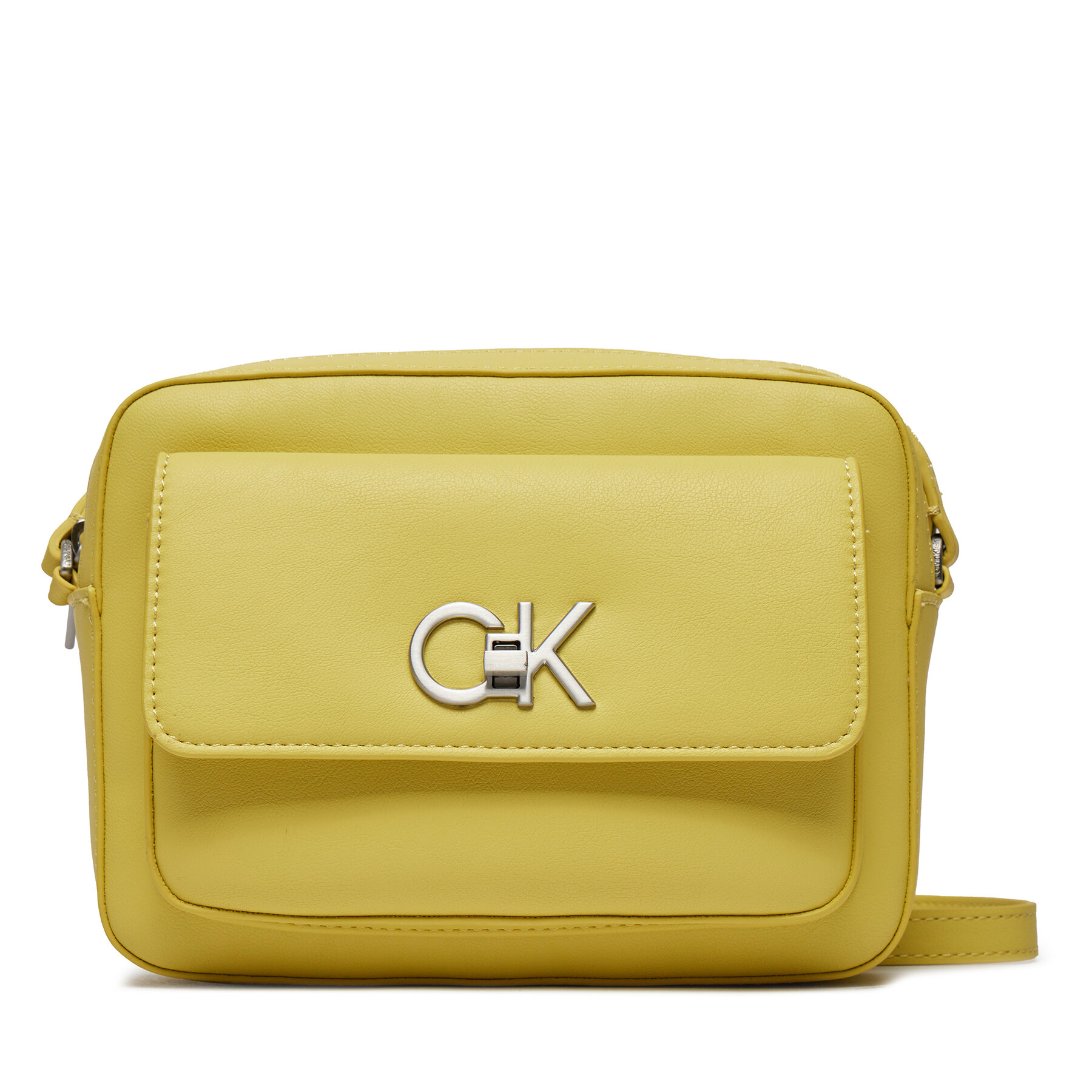 Handtasche Calvin Klein Re-Lock Camera Bag W/Flap K60K611083 Gelb von Calvin Klein