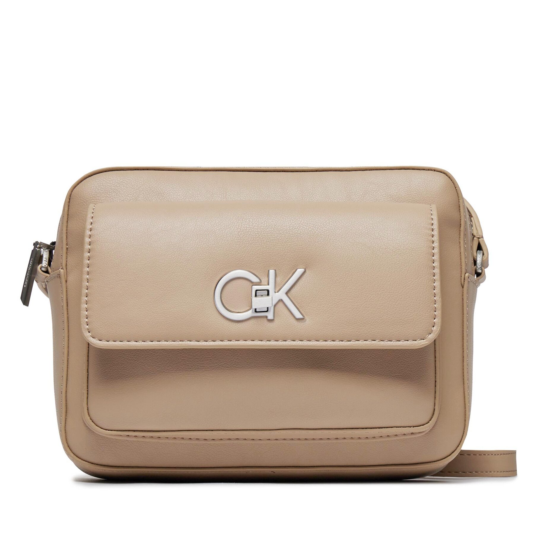 Handtasche Calvin Klein Re-Lock Camera Bag W/Flap K60K611083 Braun von Calvin Klein