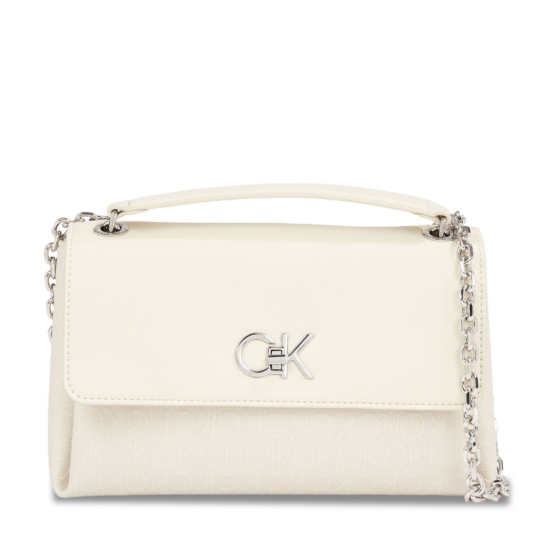 Handtasche Calvin Klein Re-Lock Conv Shoulder Bag_Jcq K60K611755 Écru von Calvin Klein