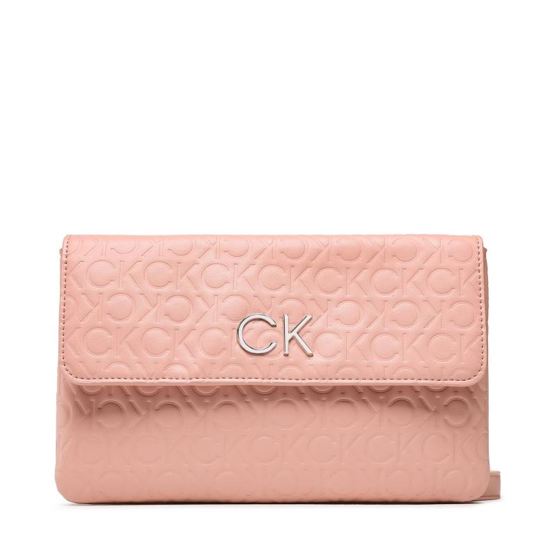 Handtasche Calvin Klein Re-Lock Dbl Crossbody Emb Mono K60K610206 Rosa von Calvin Klein