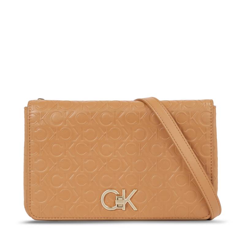 Handtasche Calvin Klein Re-Lock Double Gusett Xbody-Emb K60K611532 Braun von Calvin Klein