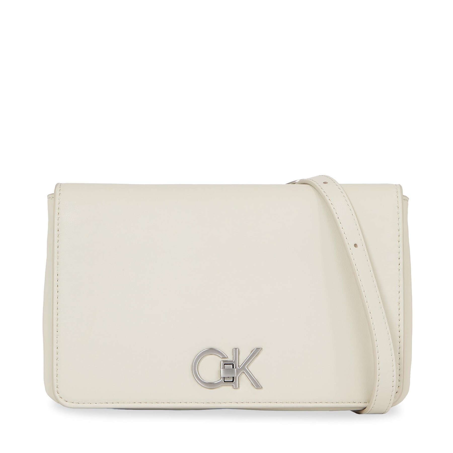 Handtasche Calvin Klein Re-Lock Double Gusett Xbody K60K611531 Écru von Calvin Klein