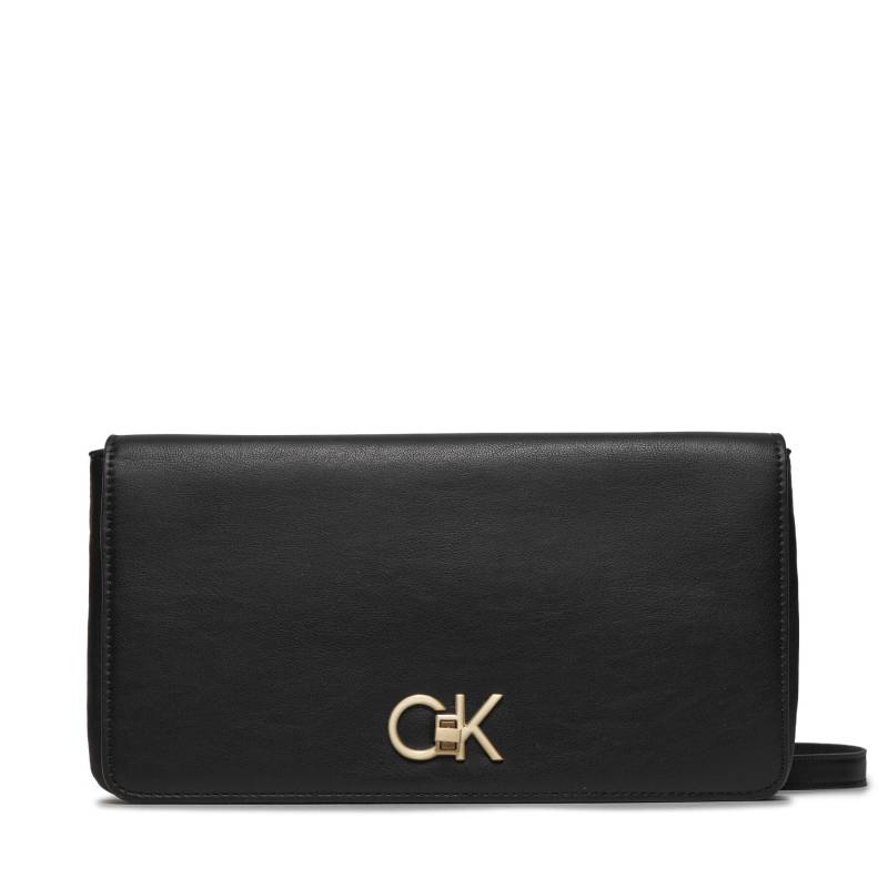 Handtasche Calvin Klein Re-Lock Double Gusette K60K611336 Schwarz von Calvin Klein