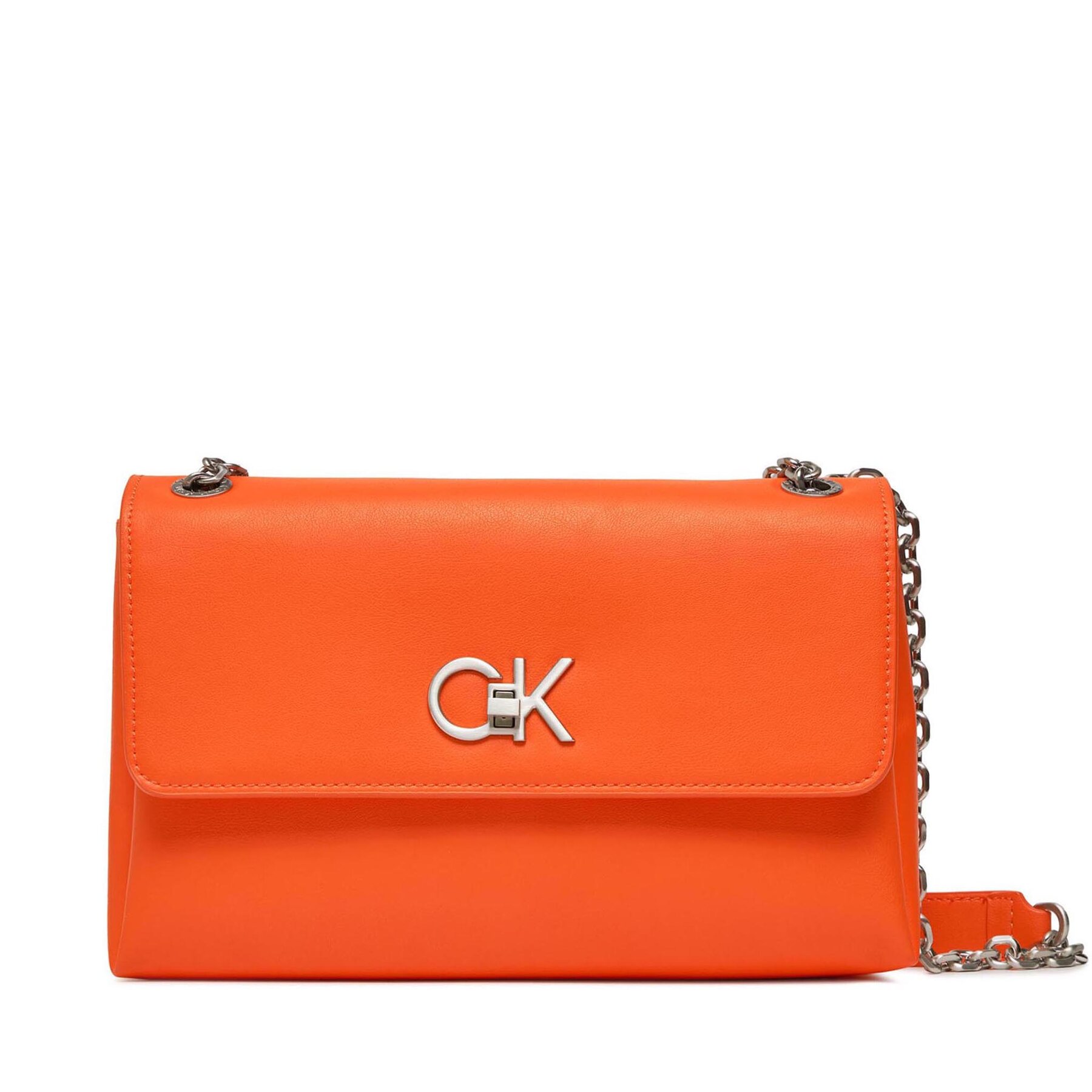 Handtasche Calvin Klein Re-Lock Ew Conv Crossbody K60K611084 Orange von Calvin Klein