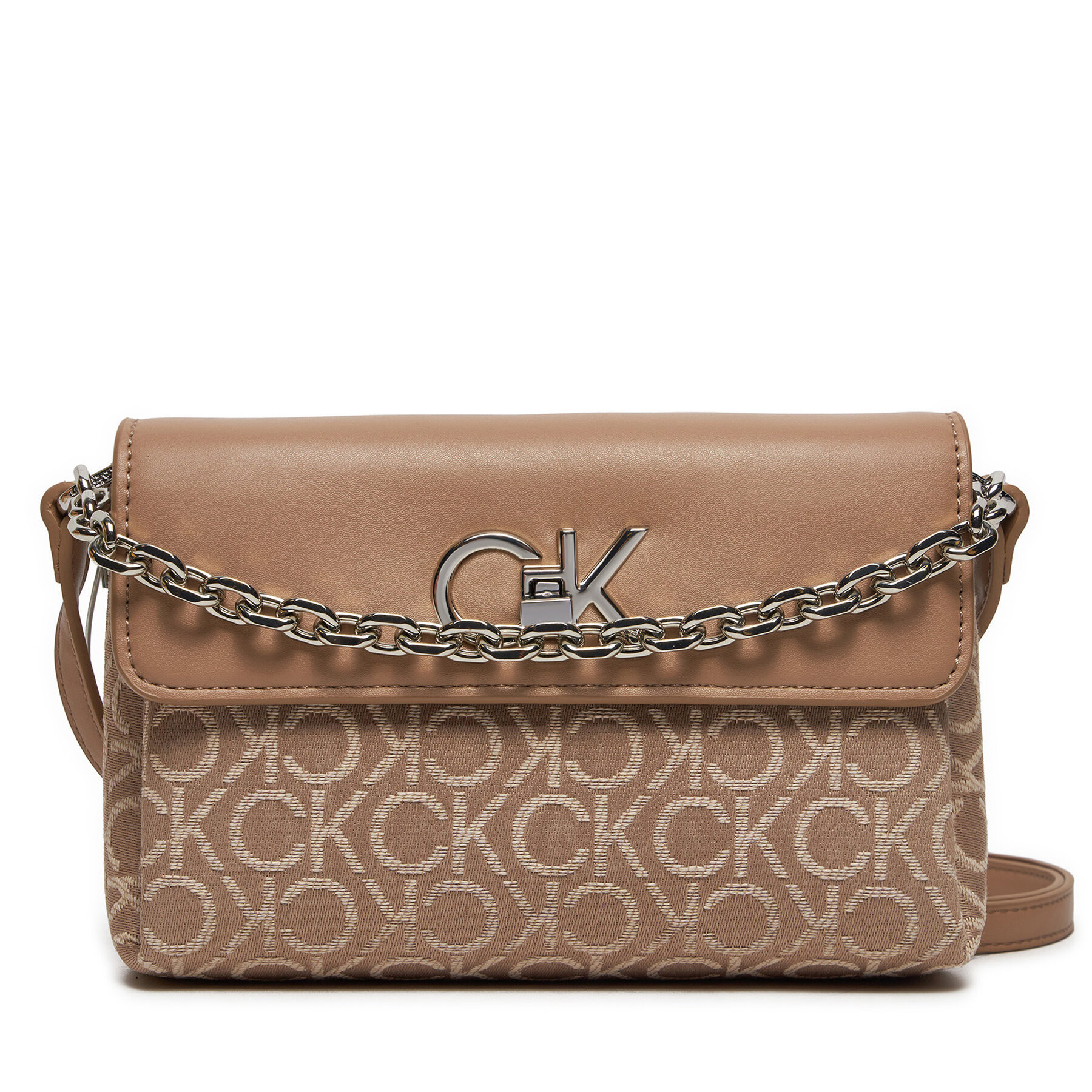 Handtasche Calvin Klein Re-Lock Mini K60K612642 Beige von Calvin Klein