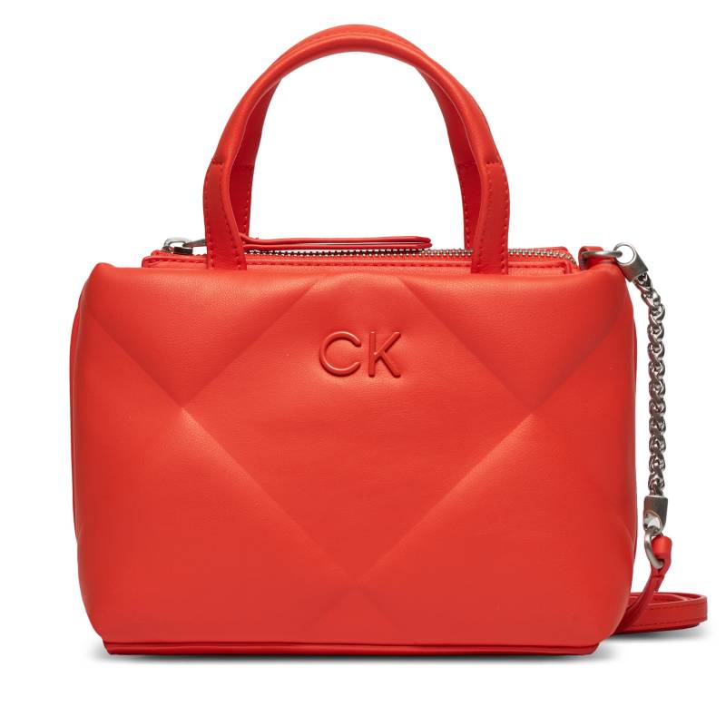 Handtasche Calvin Klein Re-Lock Quilt Tote Mini K60K611340 Orange von Calvin Klein