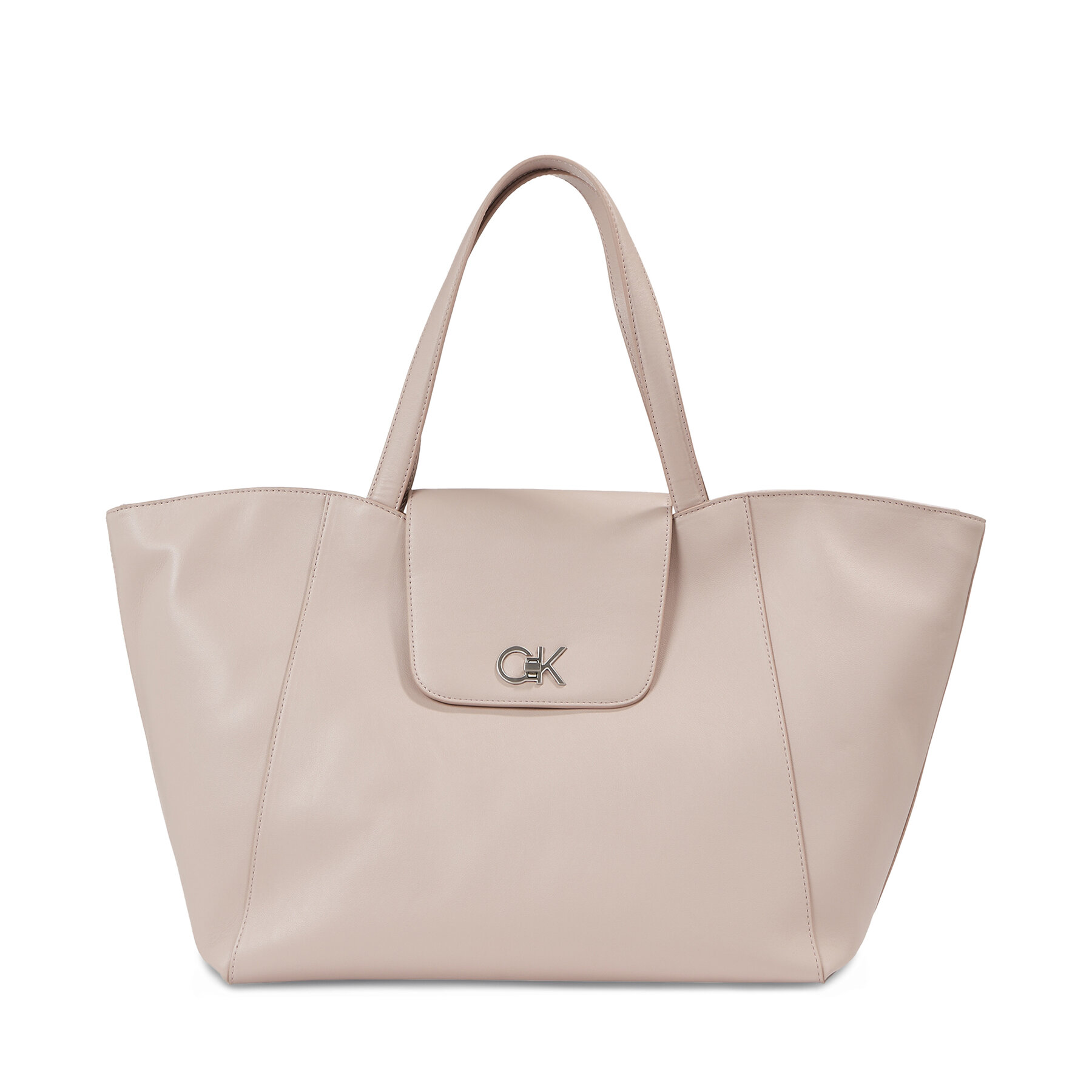 Handtasche Calvin Klein Re-Lock Shopper W/Flap K60K611052 Grau von Calvin Klein