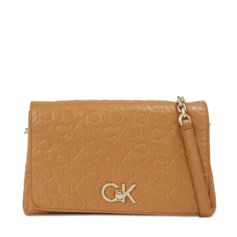 Handtasche Calvin Klein Re-Lock Shoulder Bag Md - Emb K60K611061 Braun von Calvin Klein