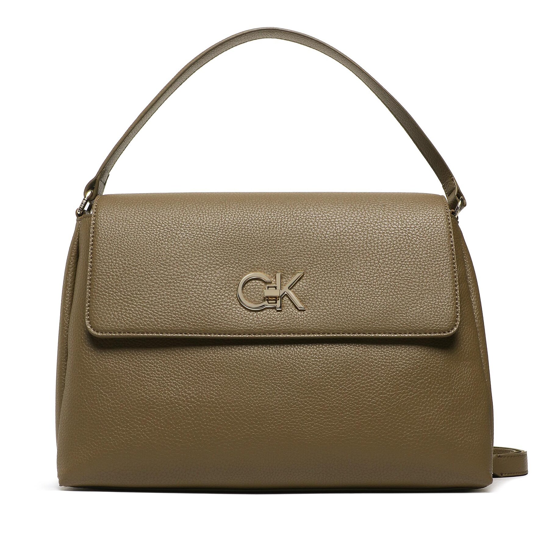 Handtasche Calvin Klein Re-Lock Tote W/Flap Pbl K60K610178 Khakifarben Handtasche Calvin Klein Re-Lock Tote W/Flap Pbl K60K610178 Khakifarben von Calvin Klein