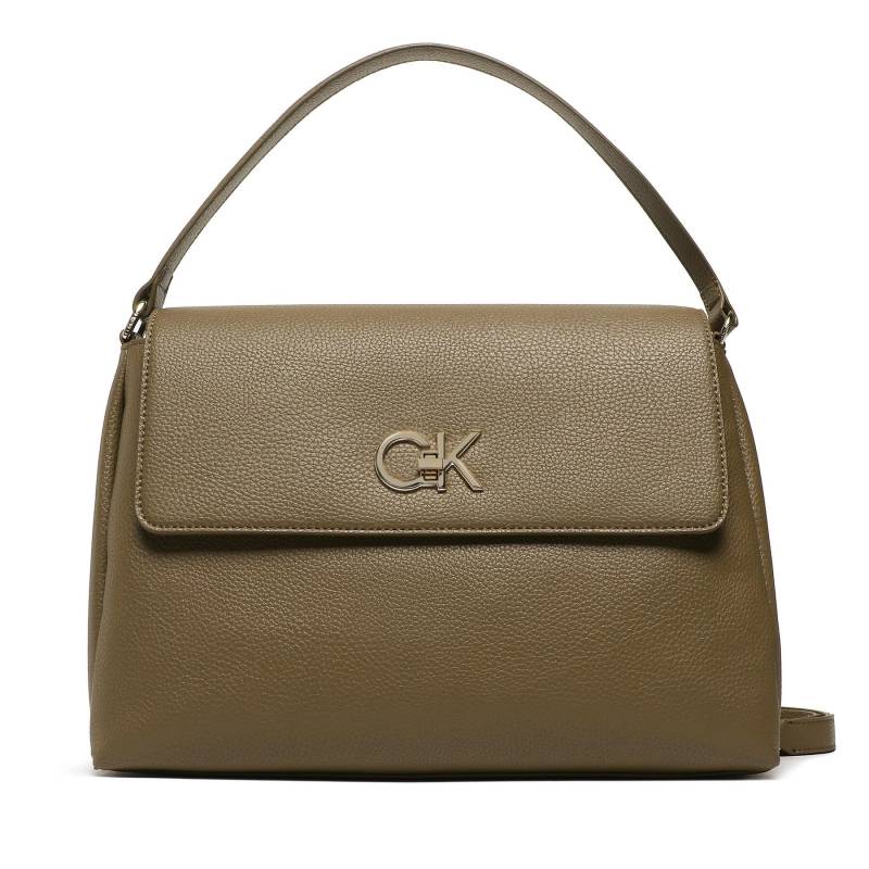 Handtasche Calvin Klein Re-Lock Tote W/Flap Pbl K60K610178 Khakifarben von Calvin Klein