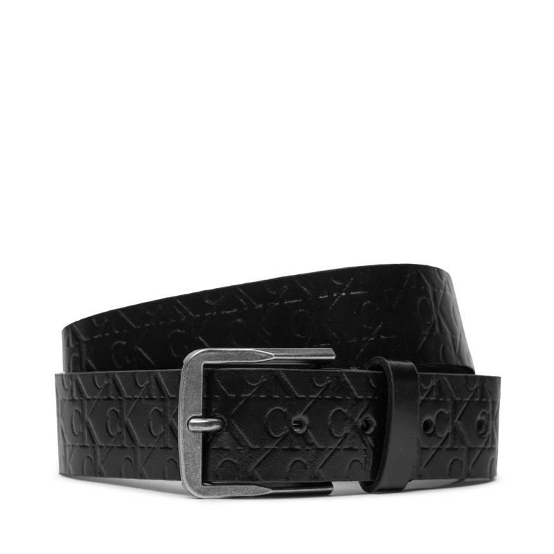 Herrengürtel Calvin Klein Classic Flat Lthr Belt 35Mm Aop K50K511518 Schwarz von Calvin Klein